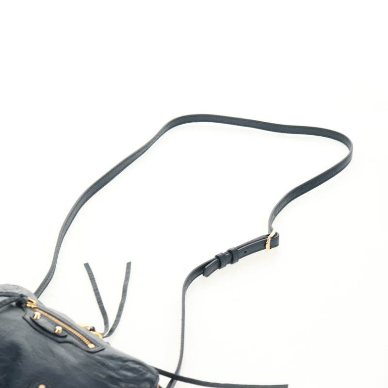 【日本直送】BALENCIAGA 經典記者單肩背包，皮革材質，海軍藍/金色，貨號 488795，正品 am10138V-13