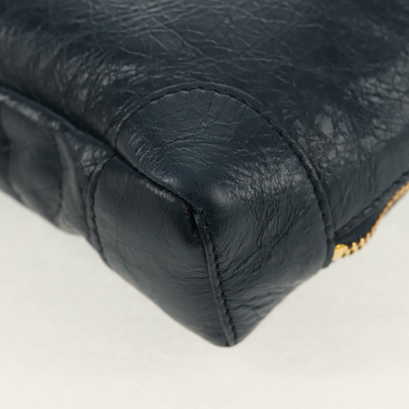 【日本直送】BALENCIAGA 經典記者單肩背包，皮革材質，海軍藍/金色，貨號 488795，正品 am10138V-17