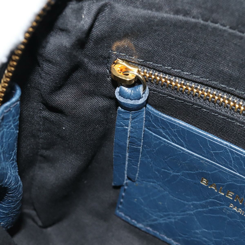 【日本直送】BALENCIAGA 經典記者單肩背包，皮革材質，海軍藍/金色，貨號 488795，正品 am10138V-23