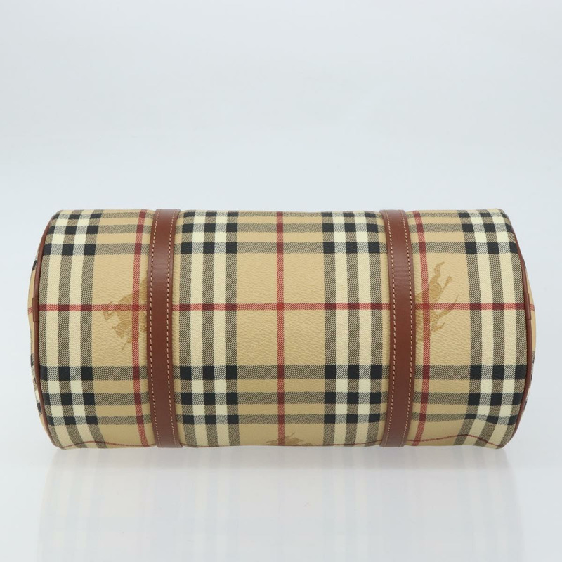 【日本直送】BURBERRY Nova 格紋手提包 PVC 米色 金色 正品 am10295V-4