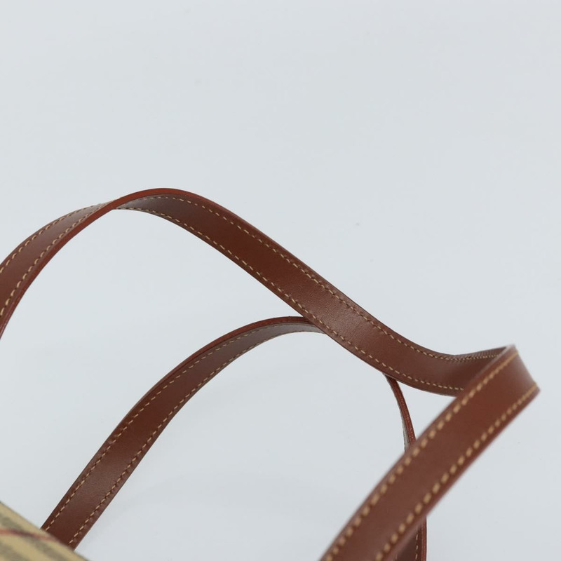 【日本直送】BURBERRY Nova 格紋手提包 PVC 米色 金色 正品 am10295V-7