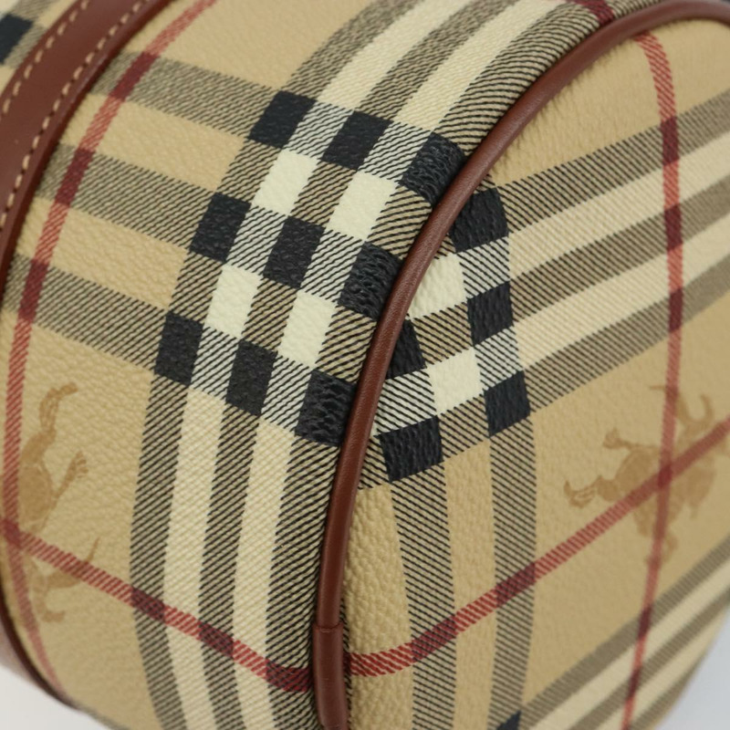 【日本直送】BURBERRY Nova 格紋手提包 PVC 米色 金色 正品 am10295V-8