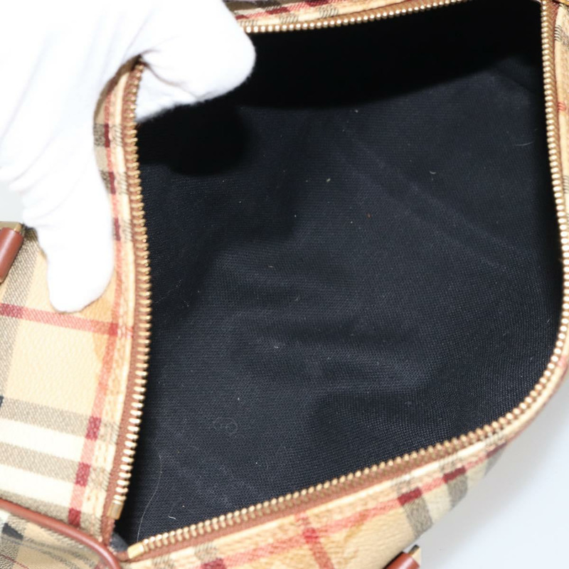 【日本直送】BURBERRY Nova 格紋手提包 PVC 米色 金色 正品 am10295V-9