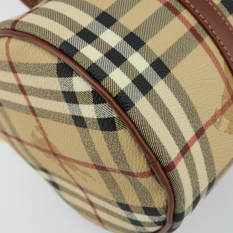 【日本直送】BURBERRY Nova 格紋手提包 PVC 米色 金色 正品 am10295V-13