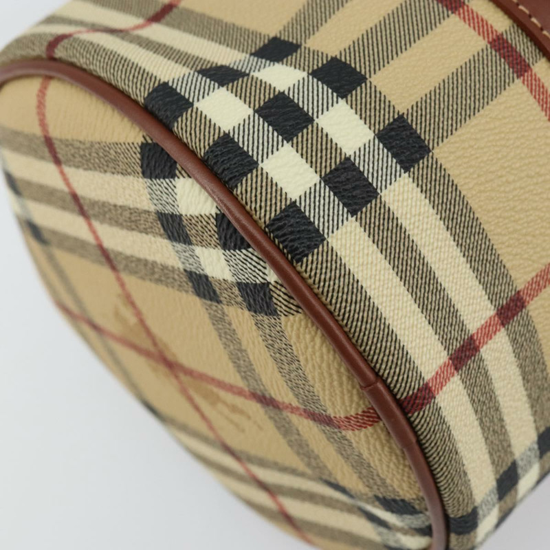 【日本直送】BURBERRY Nova 格紋手提包 PVC 米色 金色 正品 am10295V-15