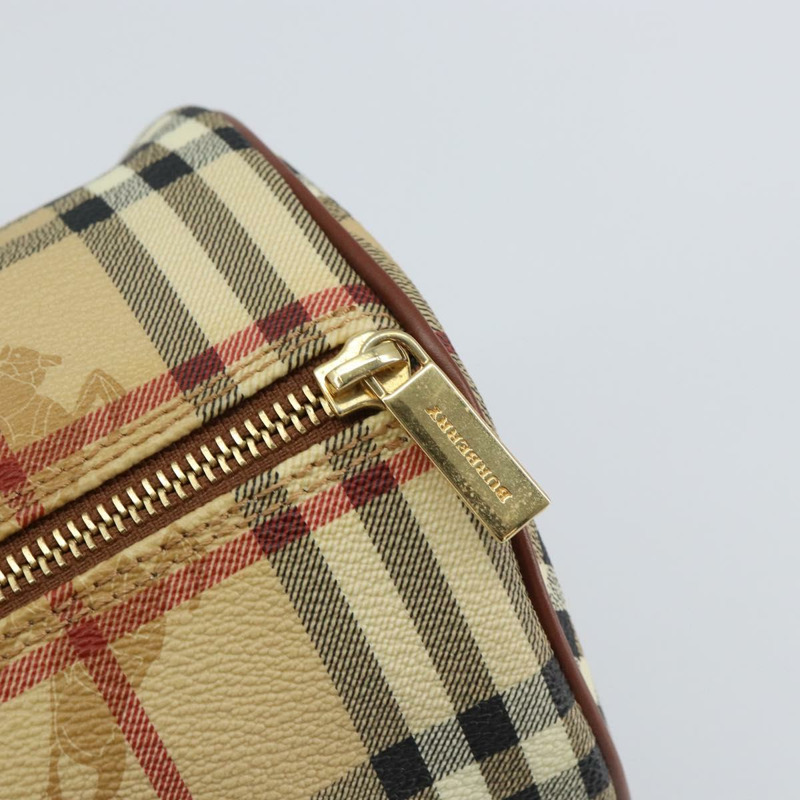 【日本直送】BURBERRY Nova 格紋手提包 PVC 米色 金色 正品 am10295V-16