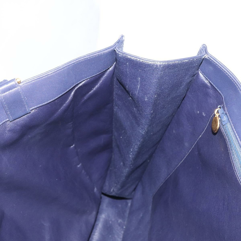 【日本直送】香奈兒鏈條手提包，皮革材質，海軍藍金色雙C標誌，正品編號157556V-18