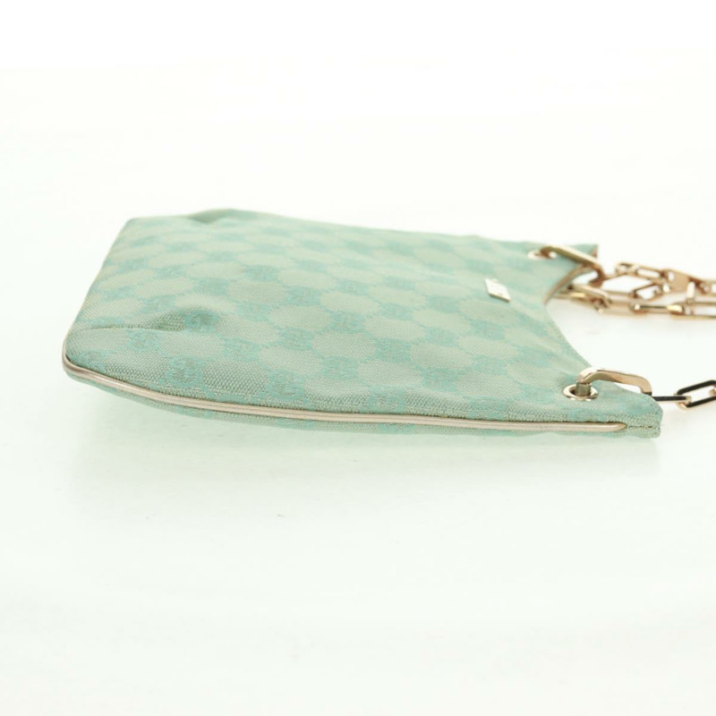 【日本直送】GUCCI GG帆布鏈條單肩包 淺藍色 金色 正品 163592V-4