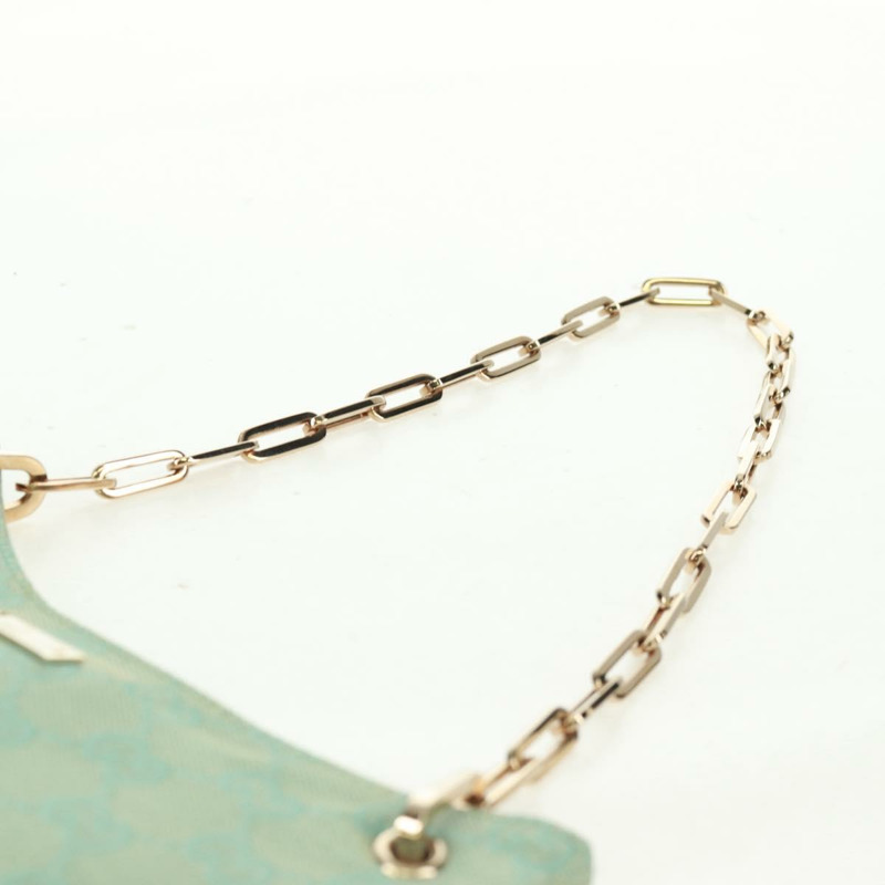 【日本直送】GUCCI GG帆布鏈條單肩包 淺藍色 金色 正品 163592V-7