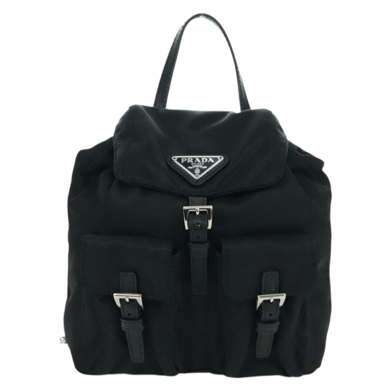 【日本直送】PRADA 尼龍黑色銀色鏈條單肩包 Auth 171449M-12