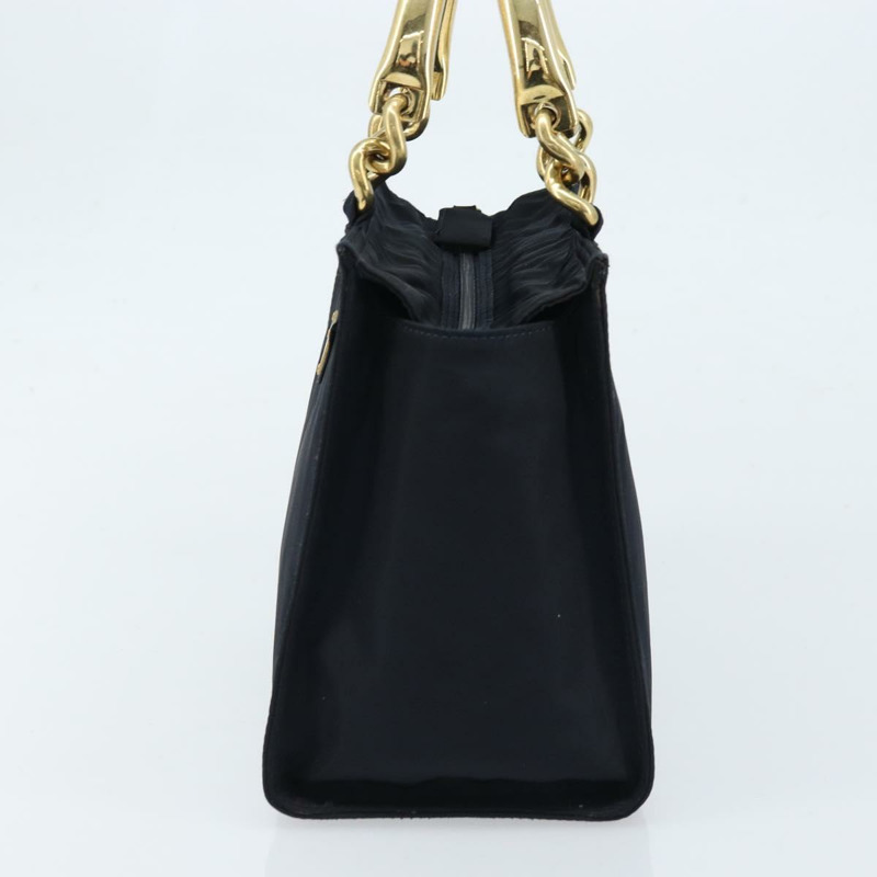 【日本直送】PRADA 金屬手柄手提包 尼龍 黑色 金色 正品 LNZ454V-2