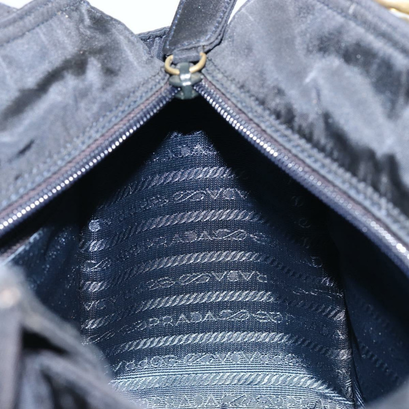 【日本直送】PRADA 金屬手柄手提包 尼龍 黑色 金色 正品 LNZ454V-20