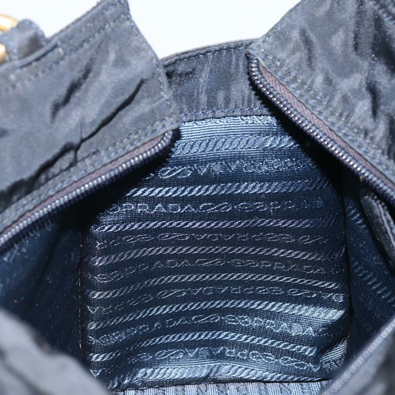 【日本直送】PRADA 金屬手柄手提包 尼龍 黑色 金色 正品 LNZ454V-21