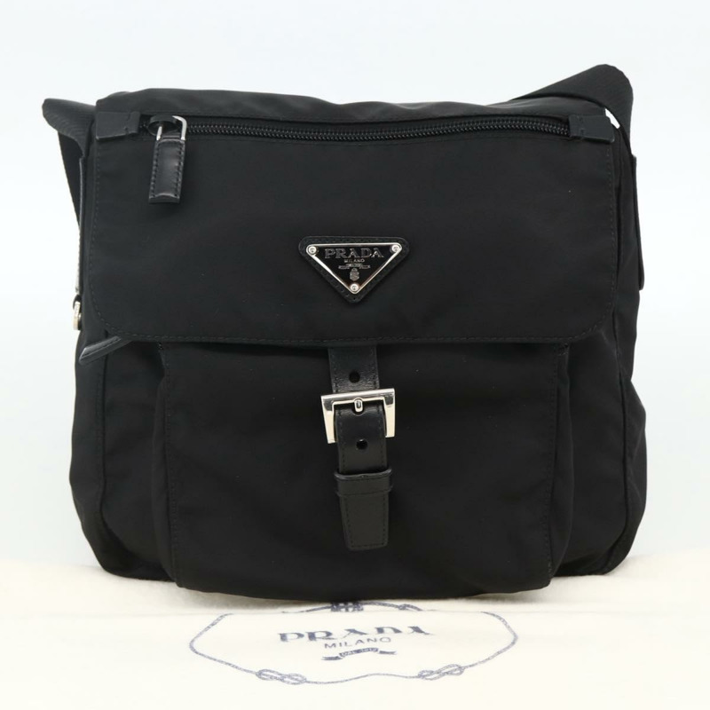 【日本直送】PRADA 單肩包 尼龍 黑色 銀色 正品 ep13658V-11