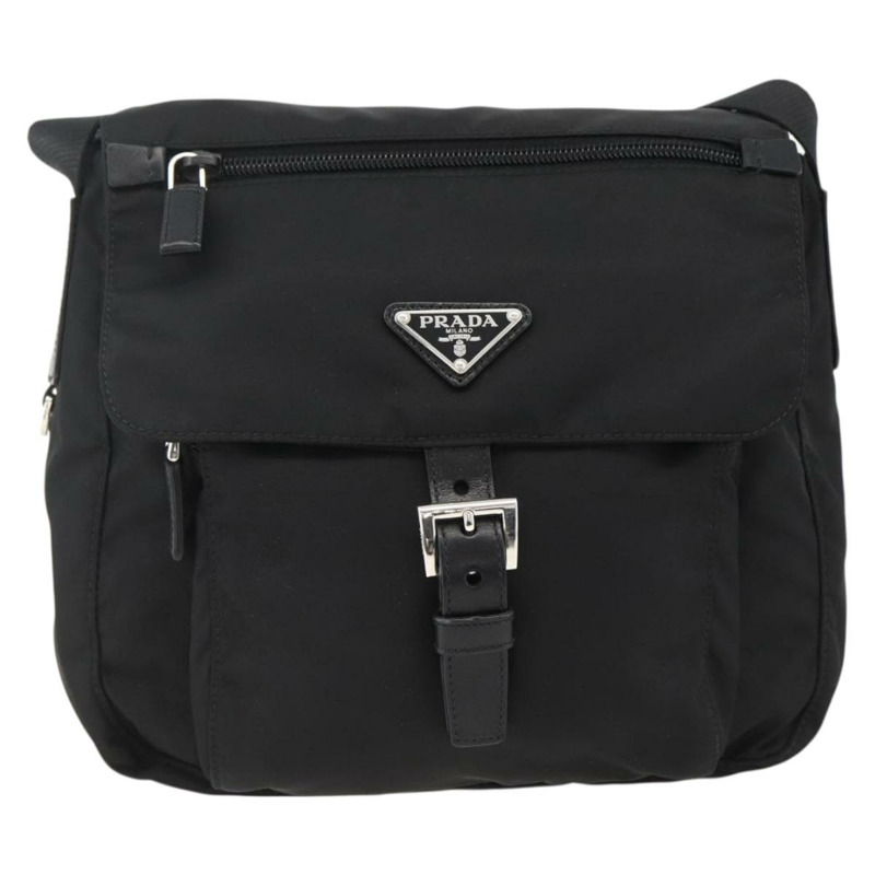【日本直送】PRADA 單肩包 尼龍 黑色 銀色 正品 ep13658V-12
