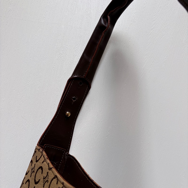 Celine 老花肩背包 真皮拼帆布 輕便百搭 腋下包 思琳-11