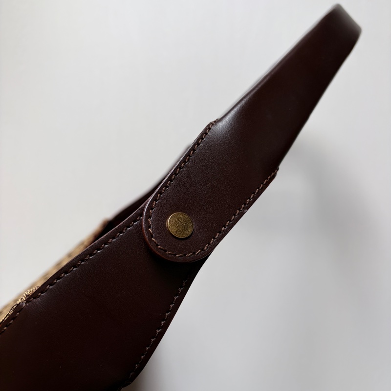 Celine 老花肩背包 真皮拼帆布 輕便百搭 腋下包 思琳-12