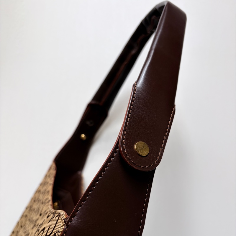 Celine 老花肩背包 真皮拼帆布 輕便百搭 腋下包 思琳-13