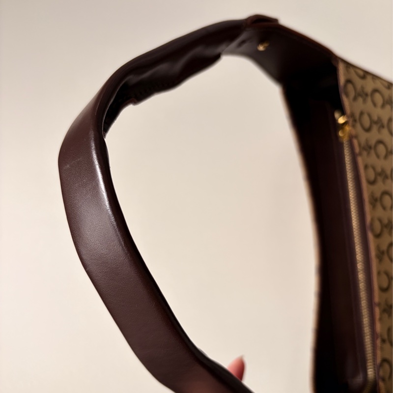 Celine 老花肩背包 真皮拼帆布 輕便百搭 腋下包 思琳-15