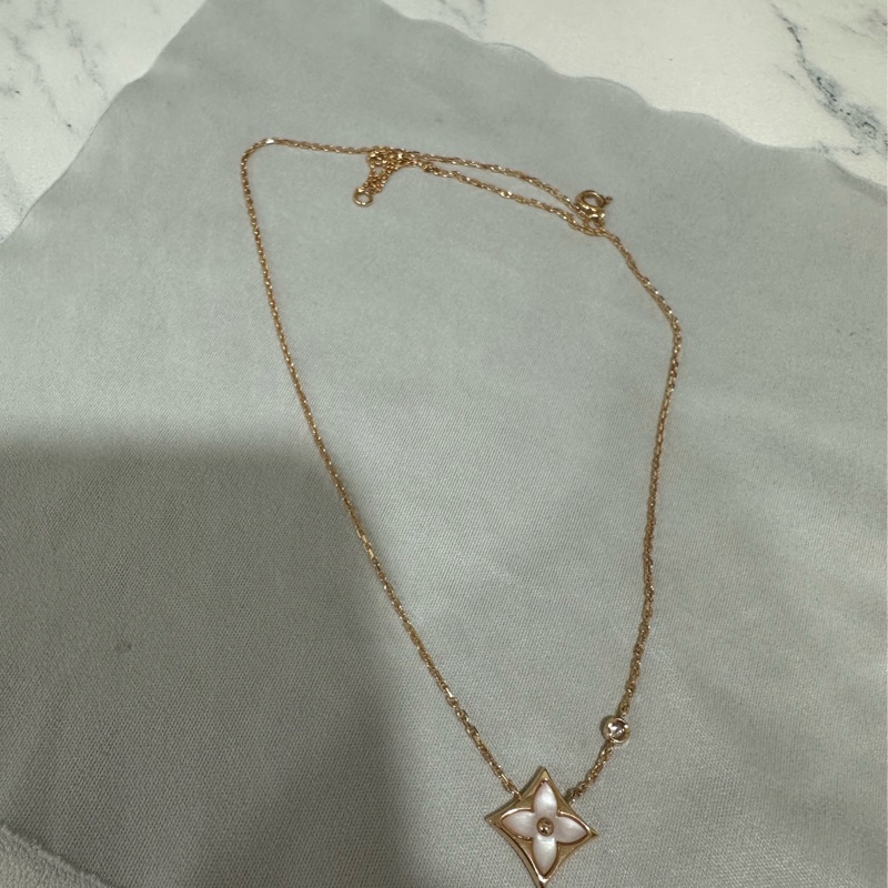 LV 高級珠寶項鍊 Q93612 粉色珍珠貝及鑽石-9