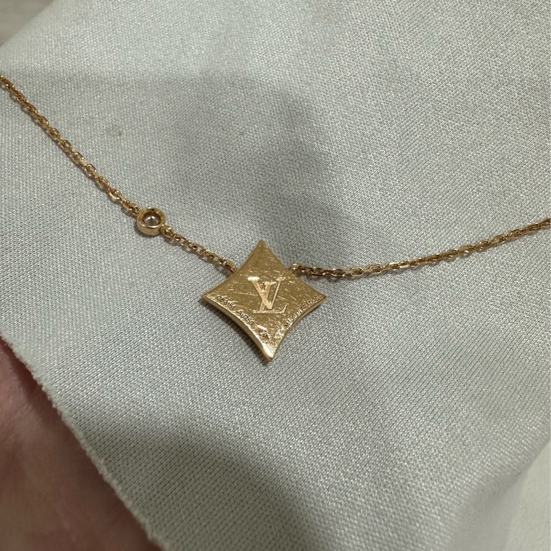 LV 高級珠寶項鍊 Q93612 粉色珍珠貝及鑽石-11