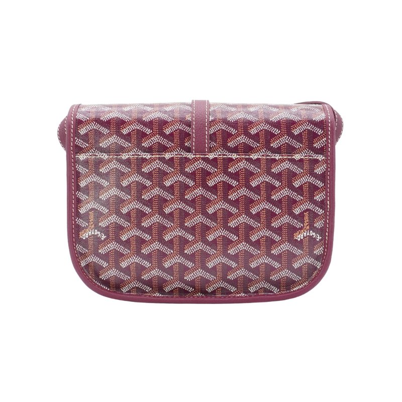 Goyard Belvedere PM 帆布穿釦斜背包(酒紅)-2