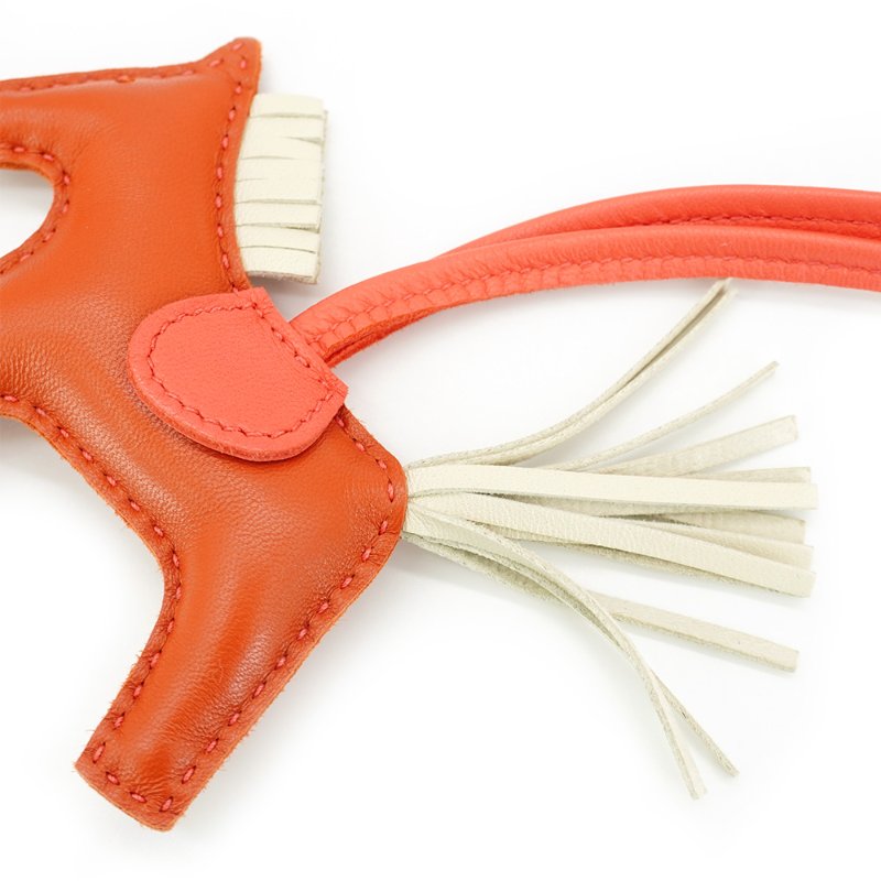 Hermes Rodeo PM 小馬吊飾(橘褐/粉橘/奶昔白)-4