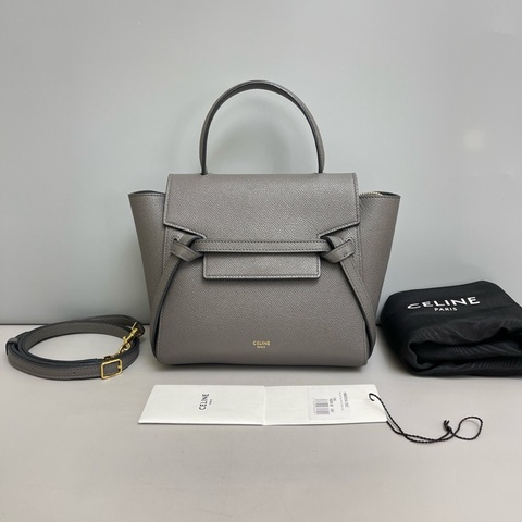 新標帶吊牌！ Celine 鯰魚包 灰色全皮 Nano Belt