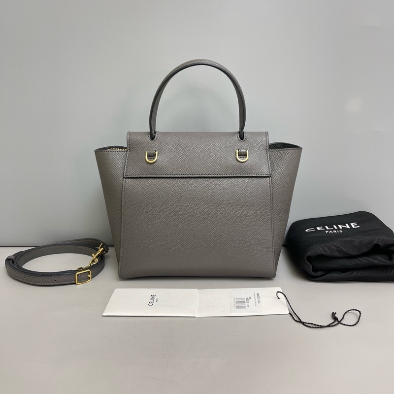 新標帶吊牌! Celine 鯰魚包 灰色全皮 Nano Belt-1