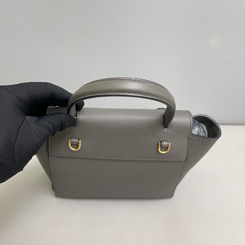 新標帶吊牌! Celine 鯰魚包 灰色全皮 Nano Belt-5