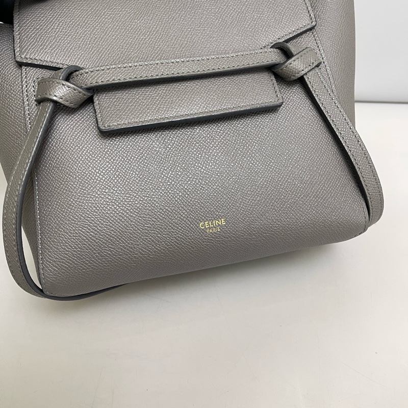 新標帶吊牌! Celine 鯰魚包 灰色全皮 Nano Belt-6