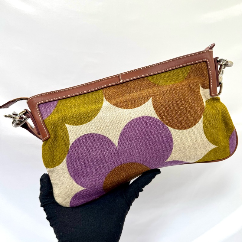 CELINE 賽琳 中古花朵帆布單肩包-1