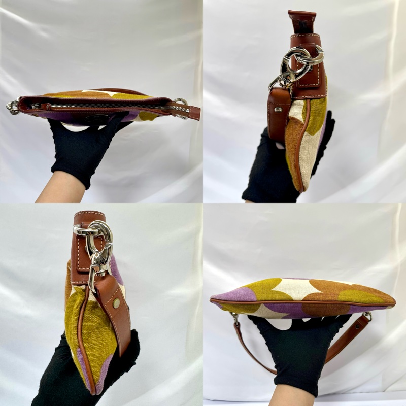 CELINE 賽琳 中古花朵帆布單肩包-2