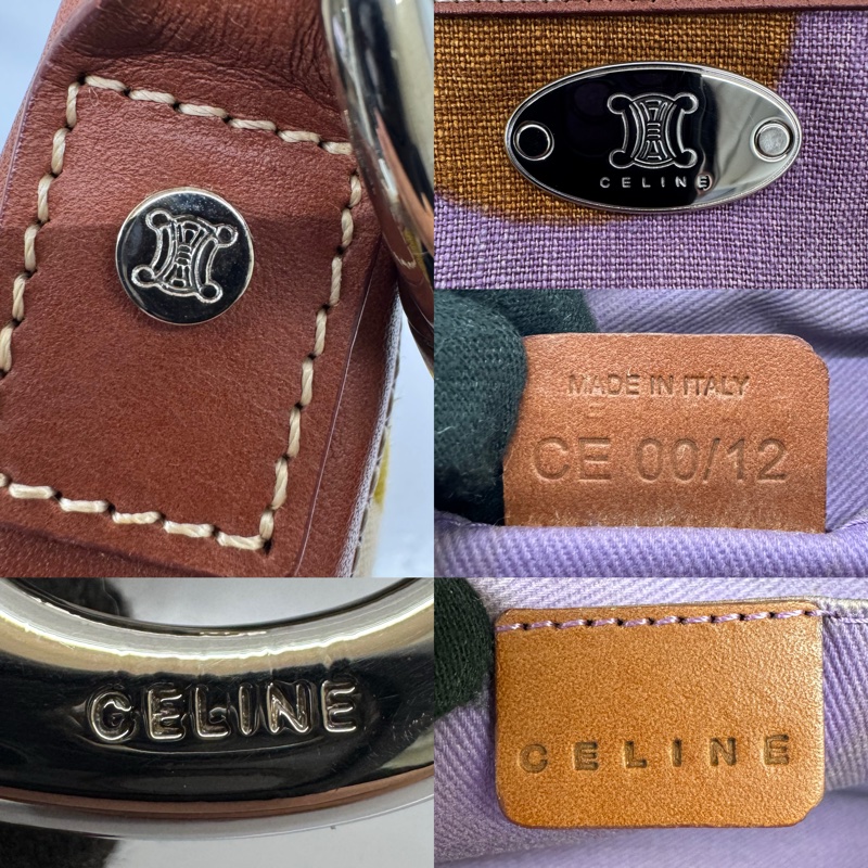 CELINE 賽琳 中古花朵帆布單肩包-6