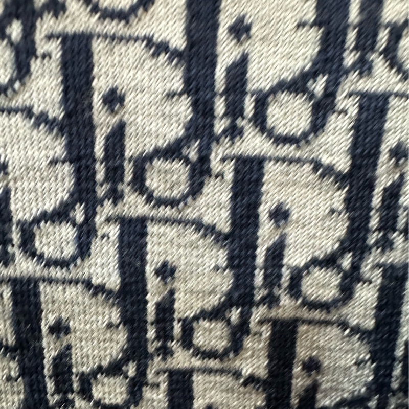 Dior 迪奧 新款 海軍藍 刺繡字母Logo內裡老花滿印羊絨混織拉鍊外套 M碼-4