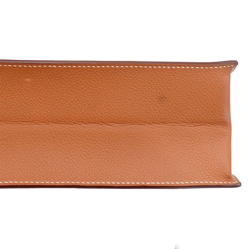 Hermes 展示品 Kelly Danse Evercolor皮金釦二用包(Gold金棕)-7