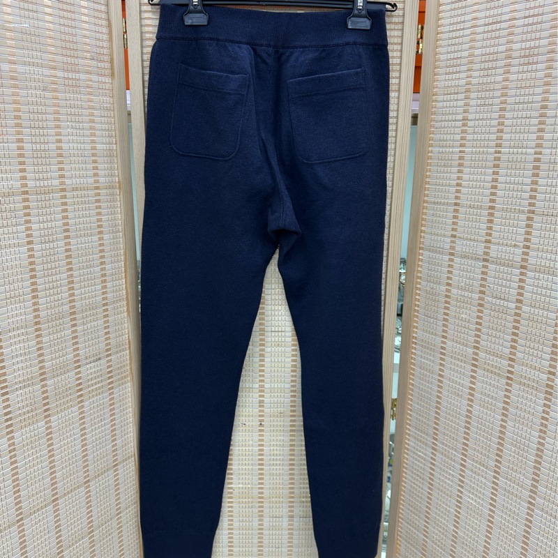 Dior迪奧 Oblicque內裡滿印Logo 山羊絨針織運動褲 長褲 海軍藍 M碼-1