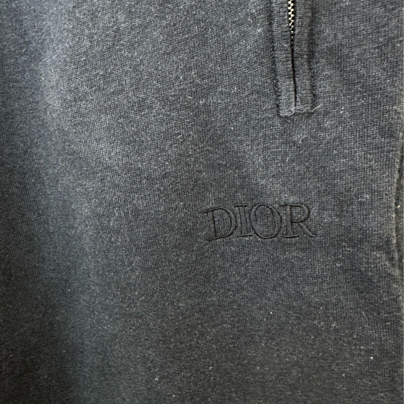 Dior迪奧 Oblicque內裡滿印Logo 山羊絨針織運動褲 長褲 海軍藍 M碼-3