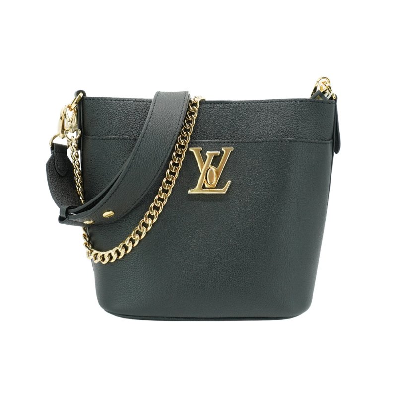 Louis Vuitton Lock and Walk 粒面小牛皮轉釦二用托特包(M24006-黑)-1