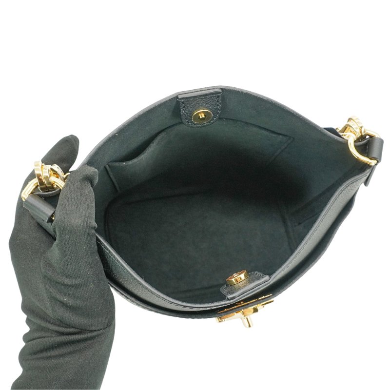 Louis Vuitton Lock and Walk 粒面小牛皮轉釦二用托特包(M24006-黑)-4