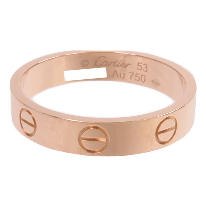 CARTIER 18K玫瑰金Mini Love Ring戒指Cartier#53/US#6.5-1