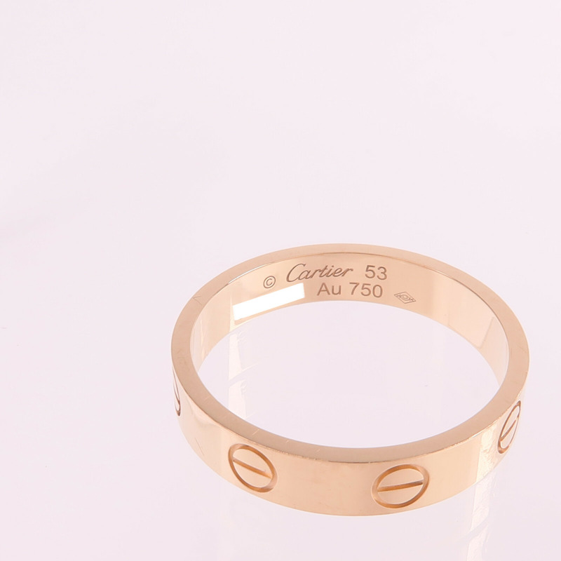 CARTIER 18K玫瑰金Mini Love Ring戒指Cartier#53/US#6.5-4