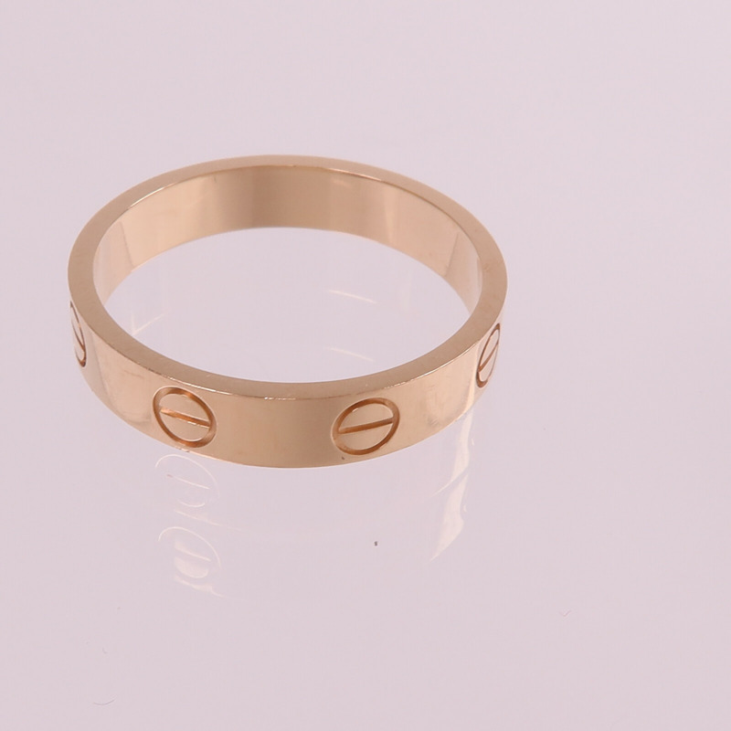 CARTIER 18K玫瑰金Mini Love Ring戒指Cartier#53/US#6.5-6