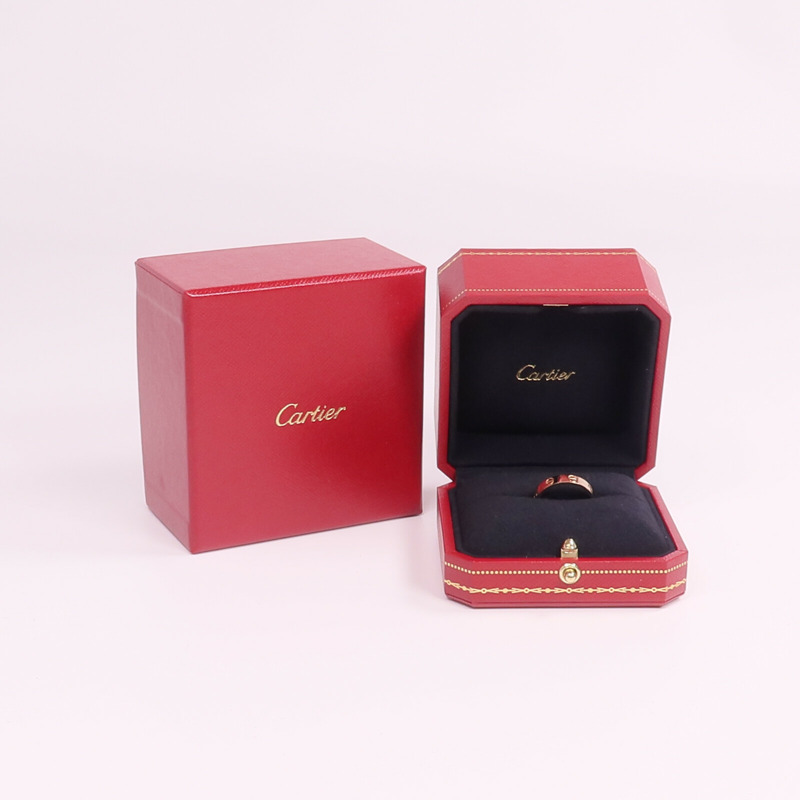 CARTIER 18K玫瑰金Mini Love Ring戒指Cartier#53/US#6.5-7
