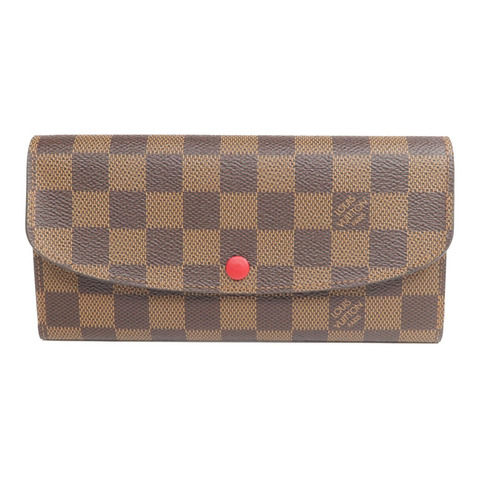 LOUIS VUITTON Damier Portefeuille Emilie Long Wallet金扣長錢包