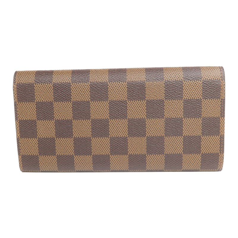 LOUIS VUITTON Damier Portefeuille Emilie Long Wallet金扣長錢包-1