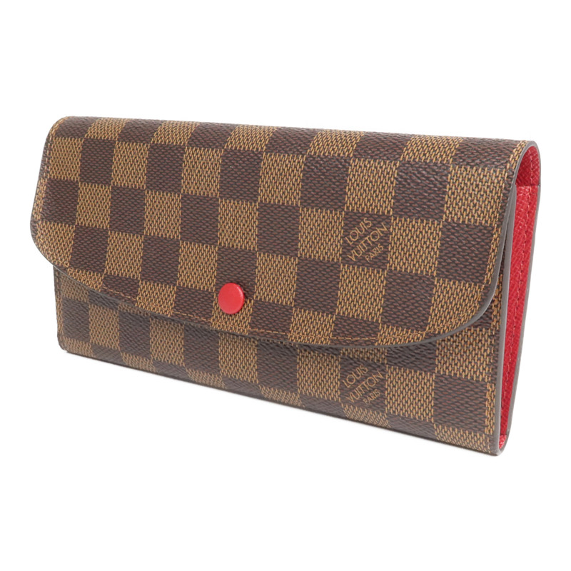 LOUIS VUITTON Damier Portefeuille Emilie Long Wallet金扣長錢包-2