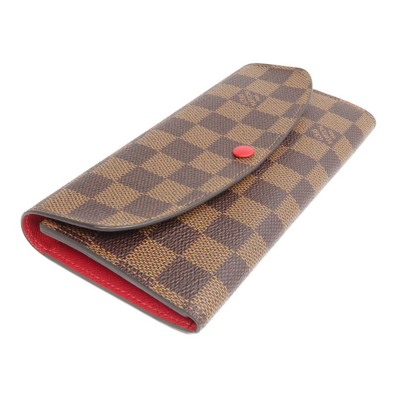 LOUIS VUITTON Damier Portefeuille Emilie Long Wallet金扣長錢包-3