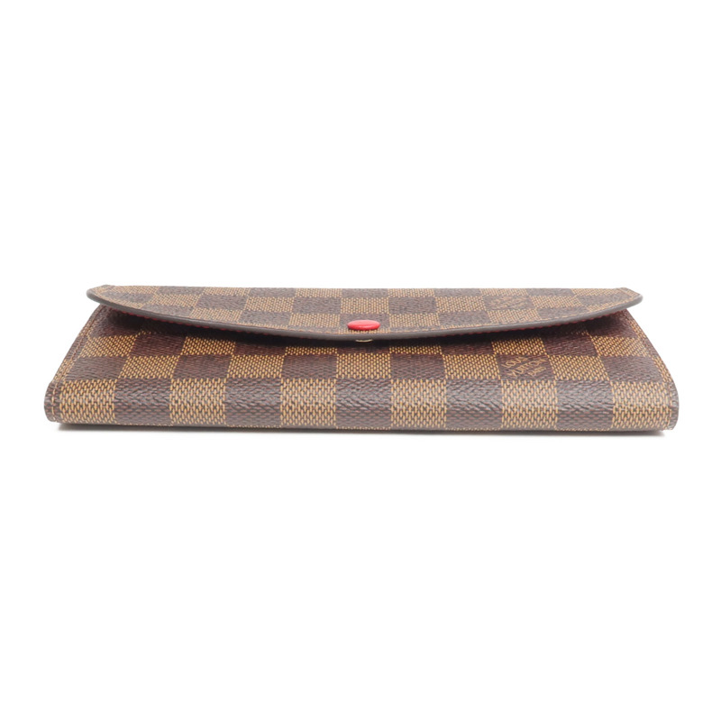 LOUIS VUITTON Damier Portefeuille Emilie Long Wallet金扣長錢包-5