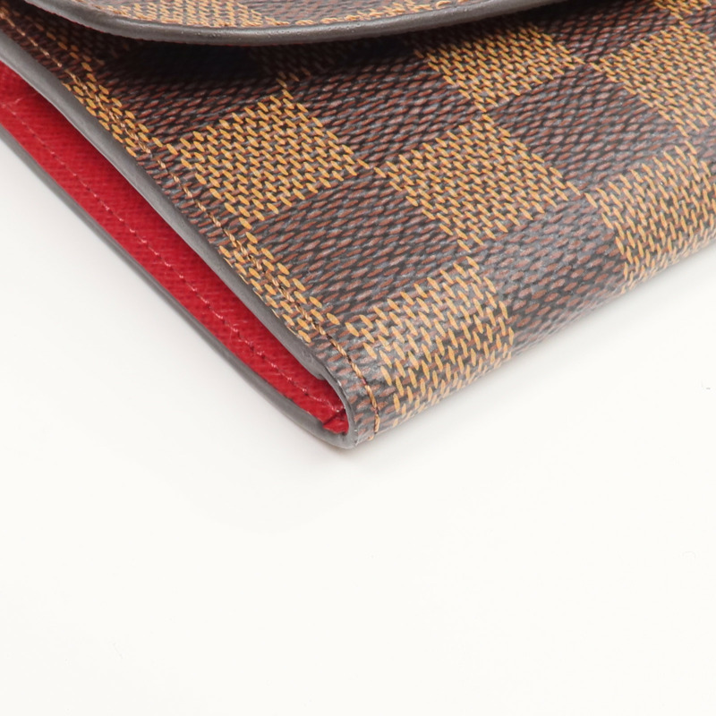 LOUIS VUITTON Damier Portefeuille Emilie Long Wallet金扣長錢包-7